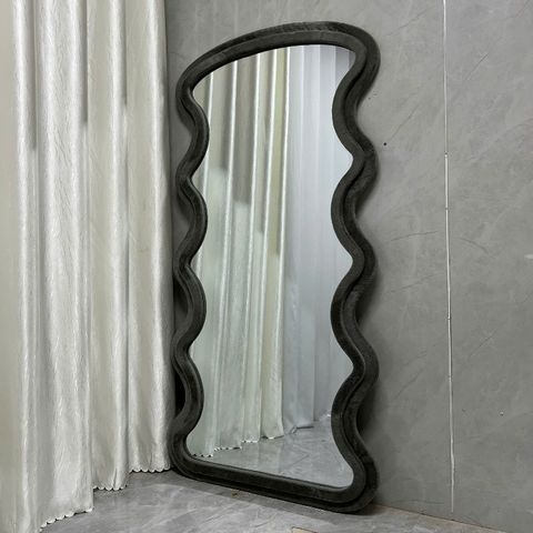 90x180cm Gương soi sóng biển bọc nhung AAArealhome SB5MV xám