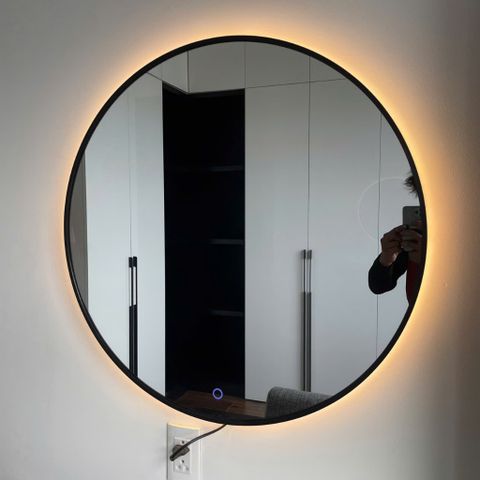 50x50cm Gương tròn khung nhôm đèn led AAArealhome TN LH Gương trang điểm Gương nhà tắm