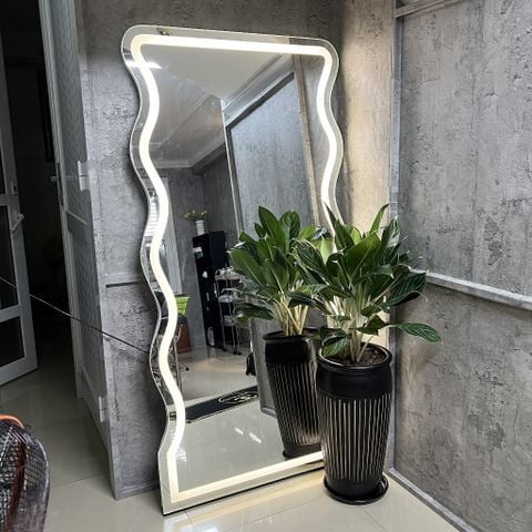 100x180cm Gương soi sóng biển AAArealhome SB1 Gương toàn thân đèn led Gương soi toàn thân đèn led