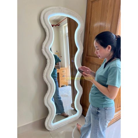 90x180cm Gương soi sóng biển bọc nhung AAArealhome SB5MV Gương bọc nhung