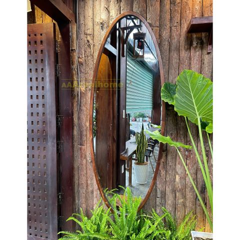 70x180cm Gương soi elip khung gỗ AAArealhome EGT Gương soi toàn thân khung gỗ