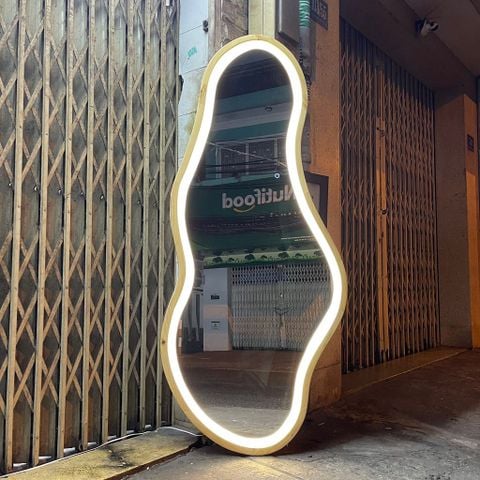 80x180cm Gương soi hạt đậu khung gỗ AAArealhome HDGT