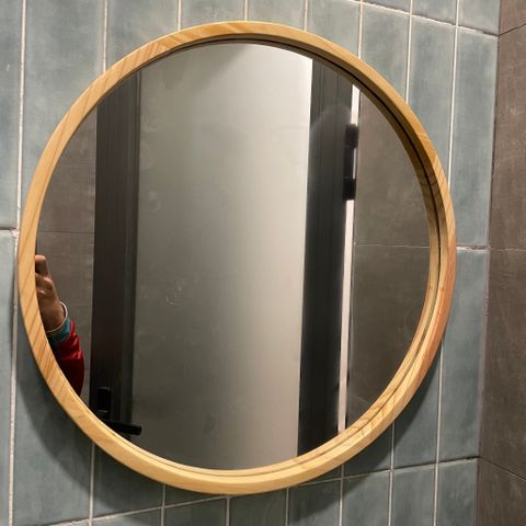 Đi tỉnh 80x80cm Gương tròn khung gỗ AAArealhome TG Gương trang điểm Gương nhà tắm