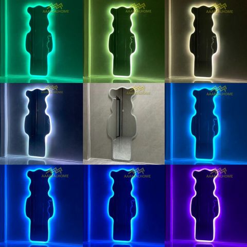 80x180cm Gương soi chú gấu đèn led AAArealhome G1 Gương soi toàn thân đèn led cảm ứng BearBrick Mirror