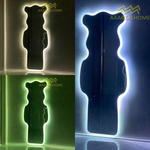 80x180cm Gương soi chú gấu đèn led AAArealhome G1 Gương soi toàn thân đèn led cảm ứng BearBrick Mirror