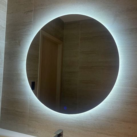 50x50cm Gương tròn đèn led AAArealhome TKV LH Gương tròn trang điểm Gương soi nhà tắm