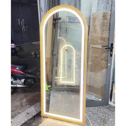 70x180cm Gương soi mái vòm khung gỗ đèn led AAArealhome V1GL Gương soi toàn thân đèn led khung gỗ