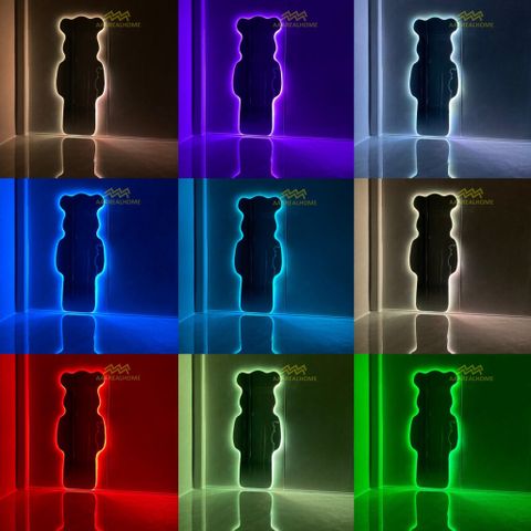 80x180cm Gương soi chú gấu đèn led AAArealhome G1 Gương soi toàn thân đèn led cảm ứng BearBrick Mirror