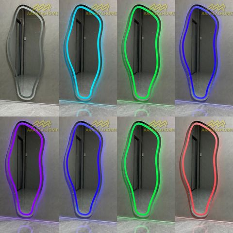 90x180cm Gương soi viên đá AAArealhome VDD1 Gương viên đá Gương soi treo tường Gương soi toàn thân đèn led