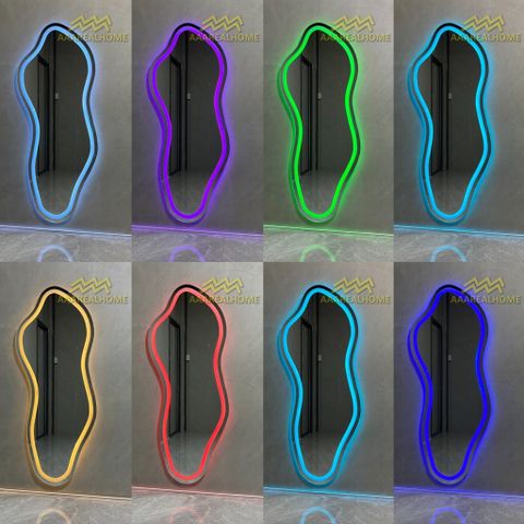 90x180cm Gương soi viên đá AAArealhome VDD Gương viên đá Gương soi treo tường Gương soi toàn thân đèn led