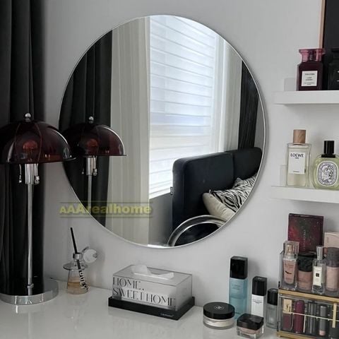 50x50cm Gương tròn treo tường AAArealhome TKV Gương tròn trang điểm Gương soi nhà tắm