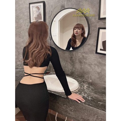 100x100cm Gương tròn khung nhôm AAArealhome TN Gương trang điểm Gương nhà tắm