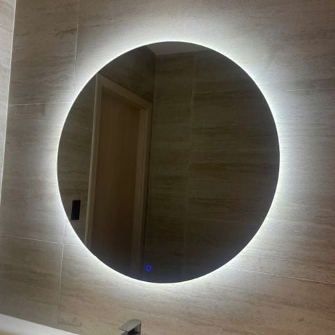50x50cm Gương tròn đèn led AAArealhome TKV LH Gương tròn trang điểm Gương soi nhà tắm