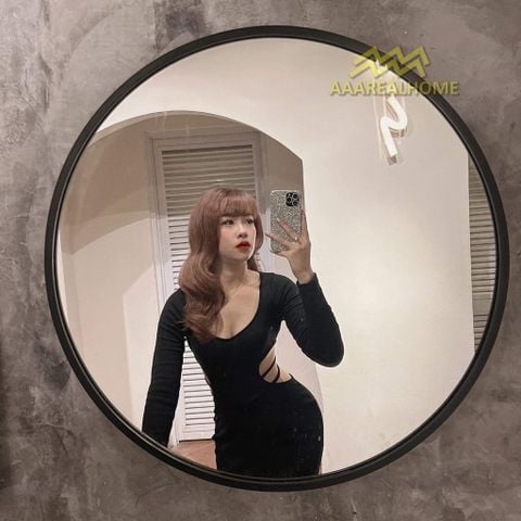 100x100cm Gương tròn khung nhôm AAArealhome TN Gương trang điểm Gương nhà tắm