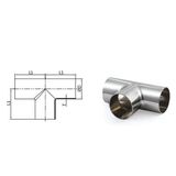  Ngã Ba Inox 316L SMS Vi Sinh D50.8mm D38.1mm D25.4mm 