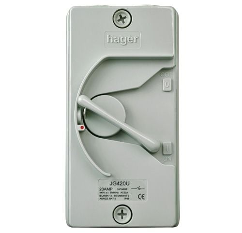  Cầu Dao Cách Ly Chống Nước Hager JG420U. 