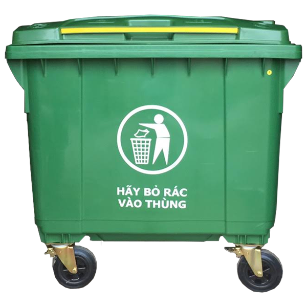  Thùng Rác Nhựa HDPE Xanh 660L 