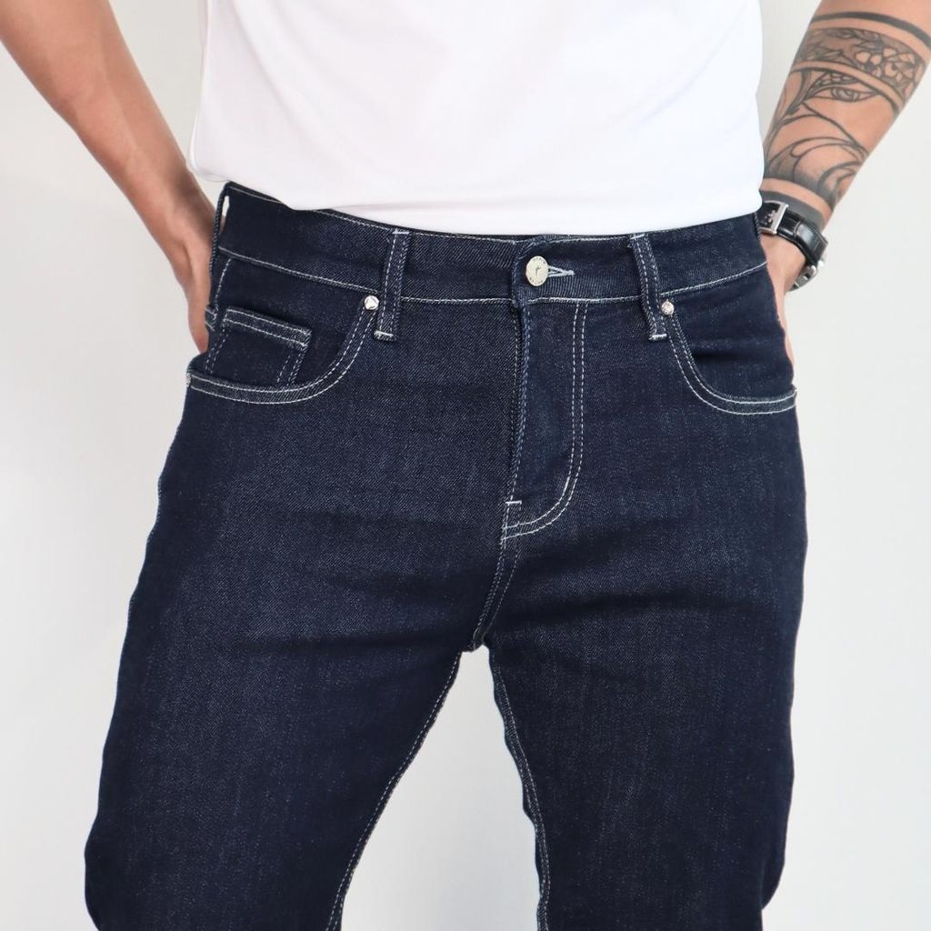 (QJ12) Quần Jeans Slim Fit - Xanh Indigo