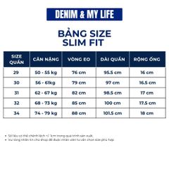 (QJ12) Quần Jeans Slim Fit - Xanh Indigo