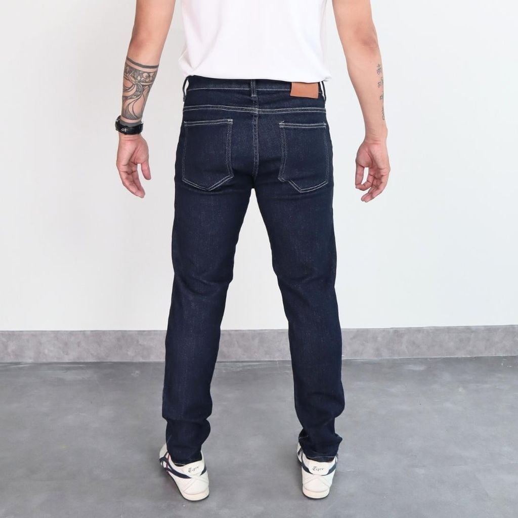 (QJ12) Quần Jeans Slim Fit - Xanh Indigo