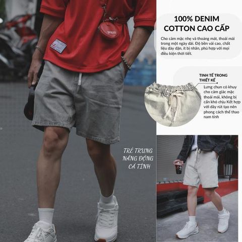 (QSJ00) Quần Short Jeans Relax Cạp Chun