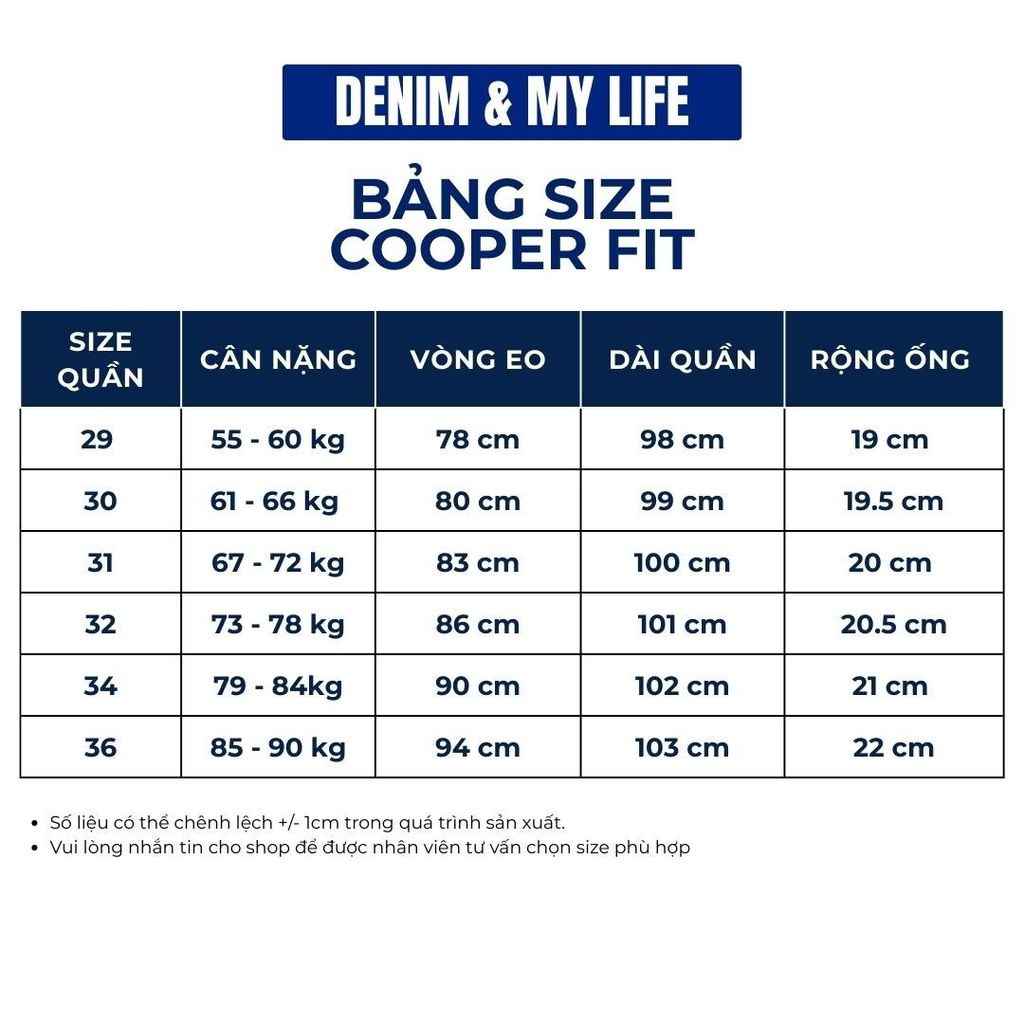 (QJ02) Quần Jeans Nam Form Cooper Fit