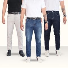 (QJ12) Quần Jeans Slim Fit - Xanh Indigo