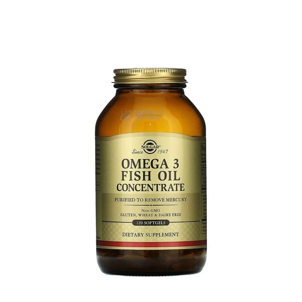 Solgar Omega-3 Fish Oil 120 Viên Hoa Kỳ tiêu chuẩn dược USP công nghệ chưng cất phân tử